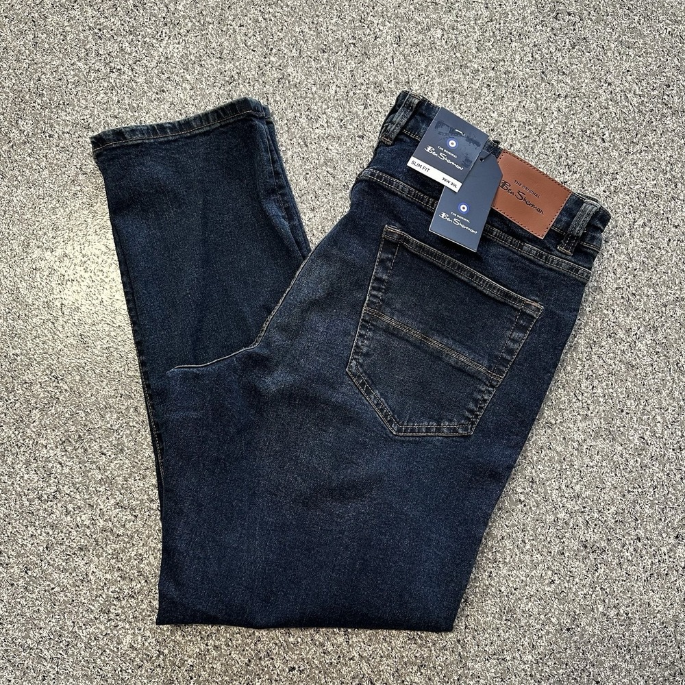 Ben Sherman Jeans Mens 38x30 Slim Fit Stretch Denim Shoreditch Wash